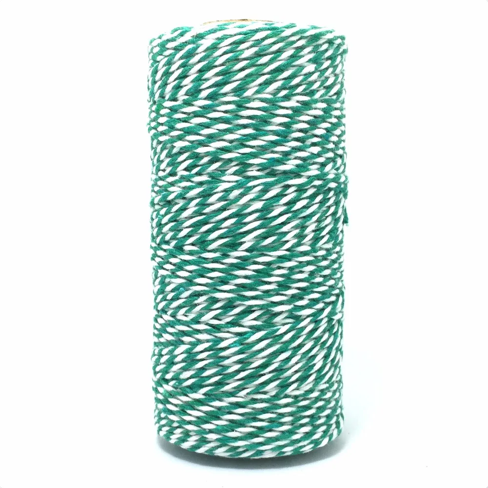 8ply 1 мм~ 1,5 мм Хлопок Bakers Twine Mix(100 ярдов/катушка) пекарская шпагат подарочная упаковка зеленый шпагат для ремесла MS-GREEN