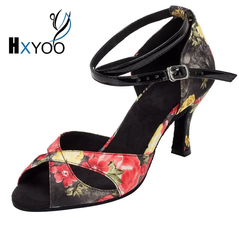 2017 Новых Мужчин Обувь Сальса Латинской Атласные Мягкой Подошвой Цветок С Черных