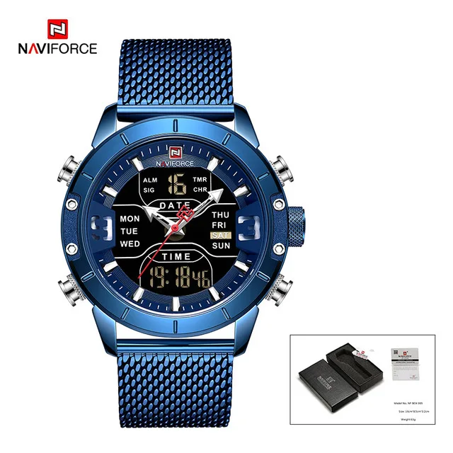 BEBE-BOX Новинка NAVIFORCE мужские часы Топ люксовый бренд мужские спортивные часы кварцевые цифровые часы мужские водонепроницаемые наручные часы relogio masculino - Цвет: BEBE-BOX