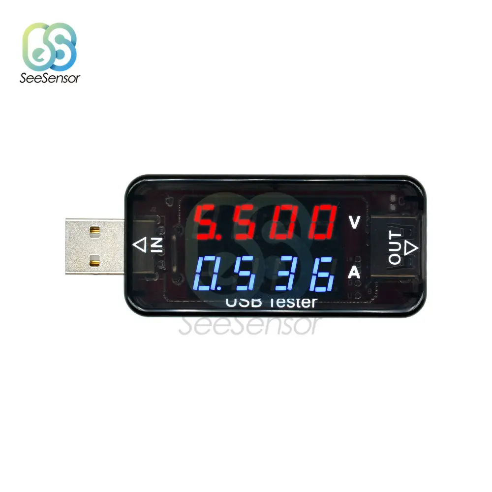 Цифровой USB зарядный детектор напряжения 3/4 цифры мобильный вольтметр амперметр
