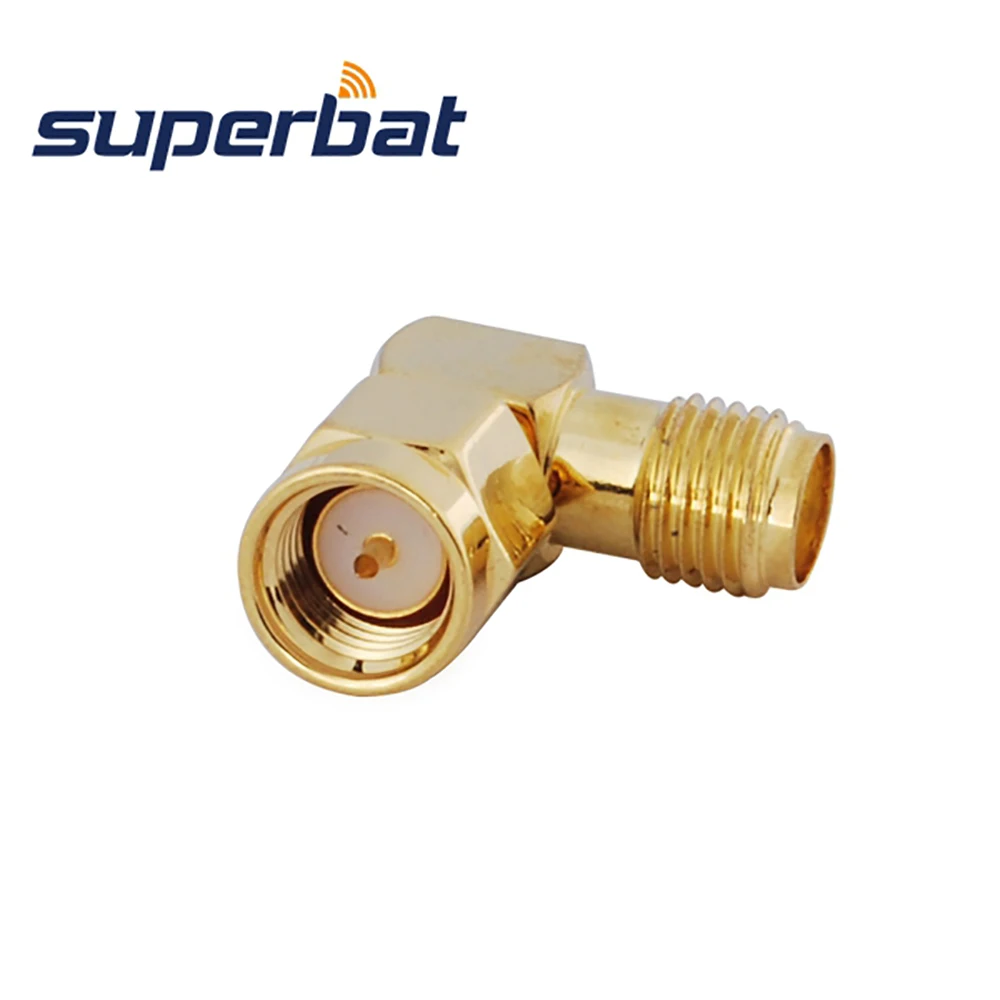 Superbat 5pcs SMA Adapter SMA Male to Female Right Angle RF Coaxial Connector