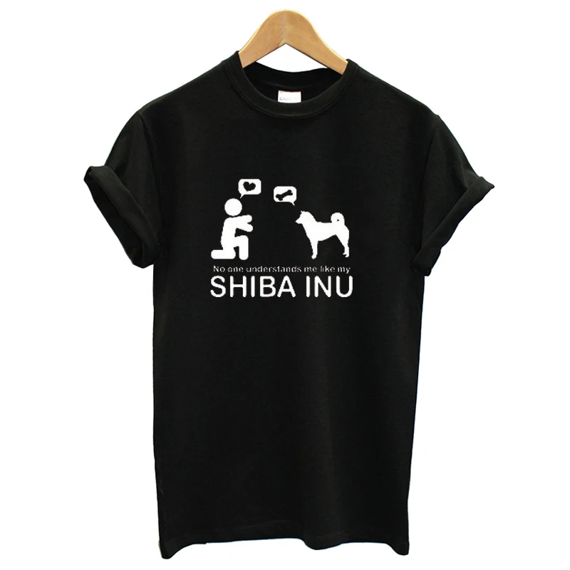 EnjoytheSpirit, женская футболка с надписью «No One custom Me Like My Shiba Inu», хлопковая Футболка с забавным принтом, футболка хорошего качества с круглым вырезом