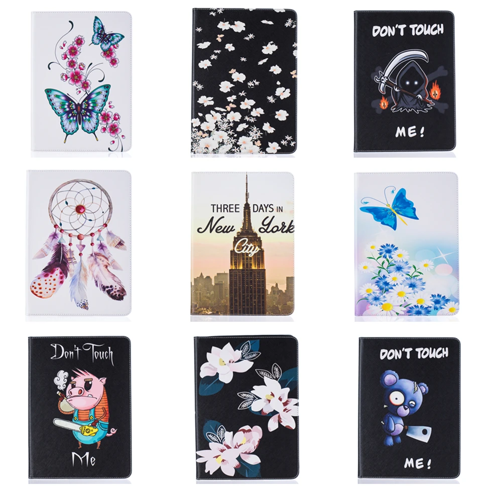 

For Mini iPad Mini 4 Cover Case Smart Wallet PU Leather Stand Case Don't touch me Print Kids Protect Cover For Apple iPad mini4