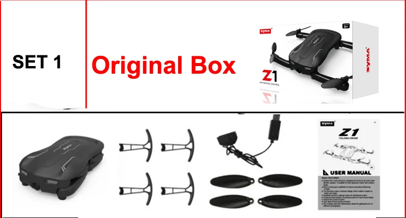 set1 SYMA Z1 дрона с дистанционным управлением HD Камера в режиме реального времени оптическим позиционированием стабилизация высоты складной Квадрокоптер с дистанционным управлением мини Радиоуправляемый вертолет, игрушки - Цвет: set1