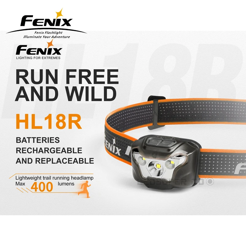 Run Free and Wild Light High-performance Fenix HL18R Lightweight Trail Running Headlamp with Spotlight & Floodlight