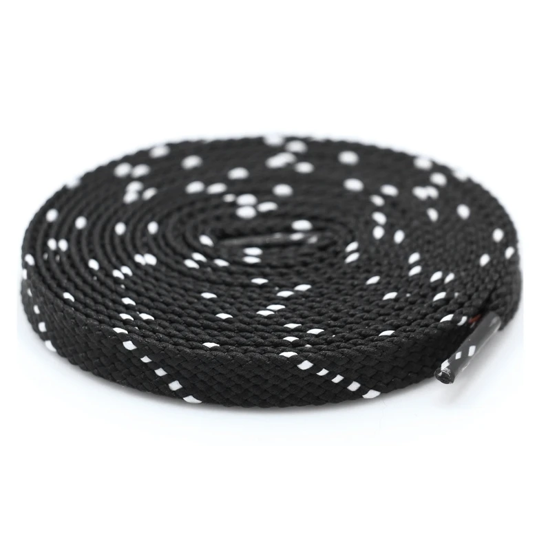 New twill two-color casual personality shoelace double-layer flat black and white blend shoe lace T122 - Цвет: Black