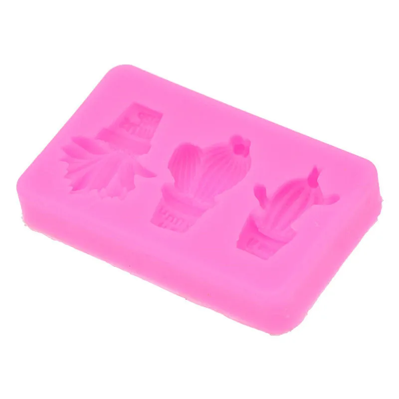 1pc 3 Holes Vase Cactus Banana Candle Silicone Molds Fondant Cake Decorating Bake Tools Soap Clay Gum Paste Chocolate Moulds | Дом и сад