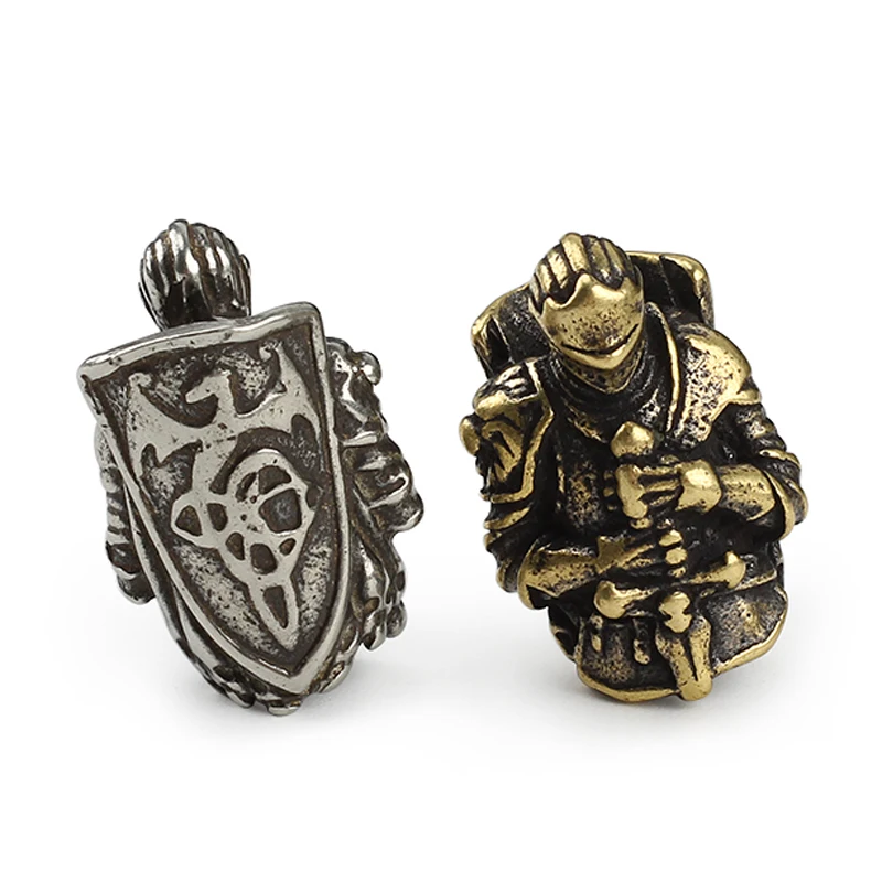 EDC DIY нож бусины подвеска винтажный цвет латунь уличные инструменты Armour Knight бусы