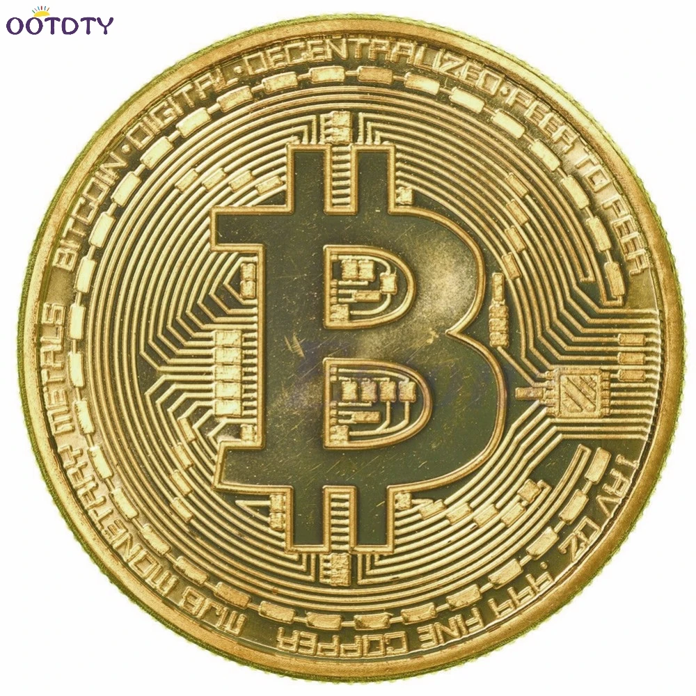 Позолоченная монета Биткоин Коллекционная арт коллекция монет BTC подарок