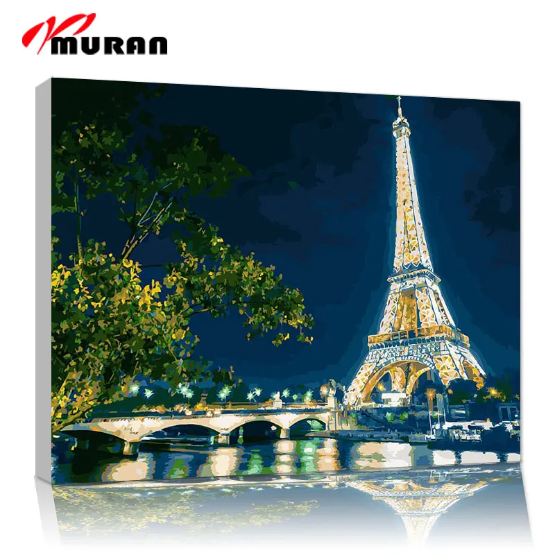 MURAN tower sky Diy масляной Набор для рисования по номерам настенная художественная