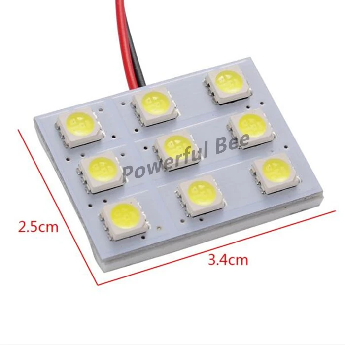 2 x Светодиодная панель T10 C5W 9SMD 1 5 W белый и теплый DC12V купольная лампа для чтения