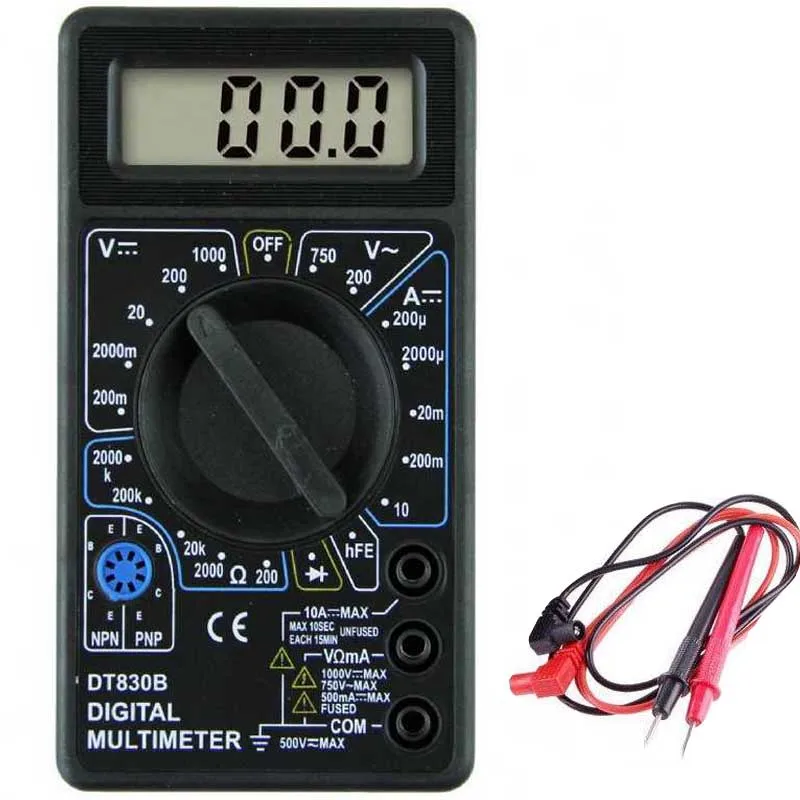 DT830B мини мультиметр ЖК цифровой AC/DC 750/1000 в зонд для вольтметра амперметр Омметр