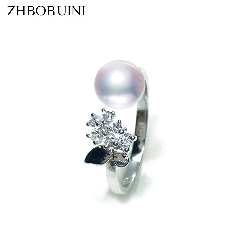 ZHBORUINI 2019 модное кольцо с жемчугом из стерлингового серебра 925 пробы ювелирные