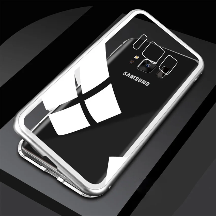 Магнитный чехол-бампер для Samsung Galaxy S8 S9 Plus Note 8 S7 Edge задняя крышка из закаленного