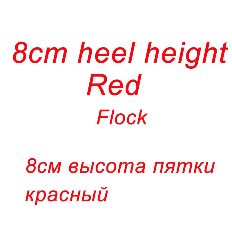 8CM HEEL FlockRed GENSHUO босоножки; классическая женская обувь с открытым носком; sandalias mujer; коллекция года; Zapatos de Mujer; обувь на высоком каблуке; большие размеры; цвет черный, белый, красный - Цвет: 8CM HEEL FlockRed
