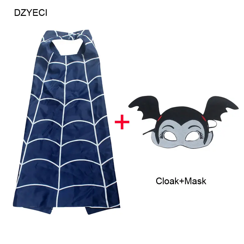 Cloak Mask Disfraz Vampirina/платье для маленьких девочек; костюм для рождественского карнавала; детское кружевное платье для маскарада; vetement enfant fille - Цвет: Cloak Mask