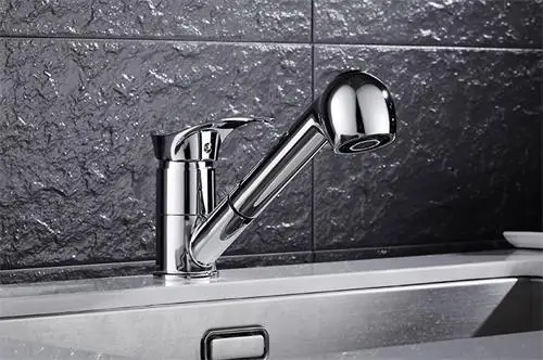Azeta Новое поступление Белый Выдвижной Кухня Tap 2-Функция водоотводная труба Torneira Cozinha одной ручкой Кухня кран MK6508W - Цвет: Chrome
