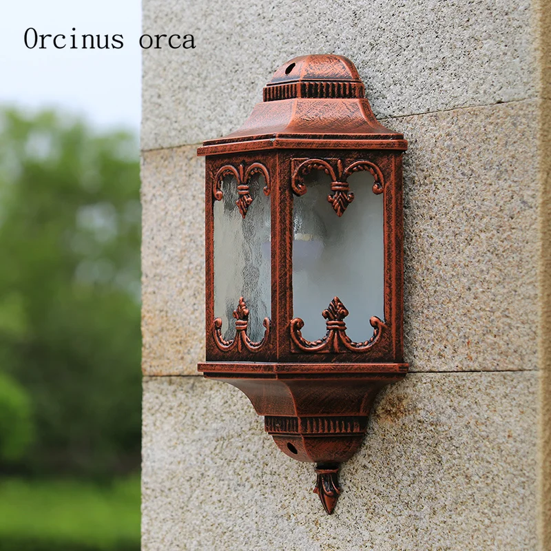 European Garden half LED outdoor wall lamp patio balcony corridor American antique waterproof wall lamp free shipping