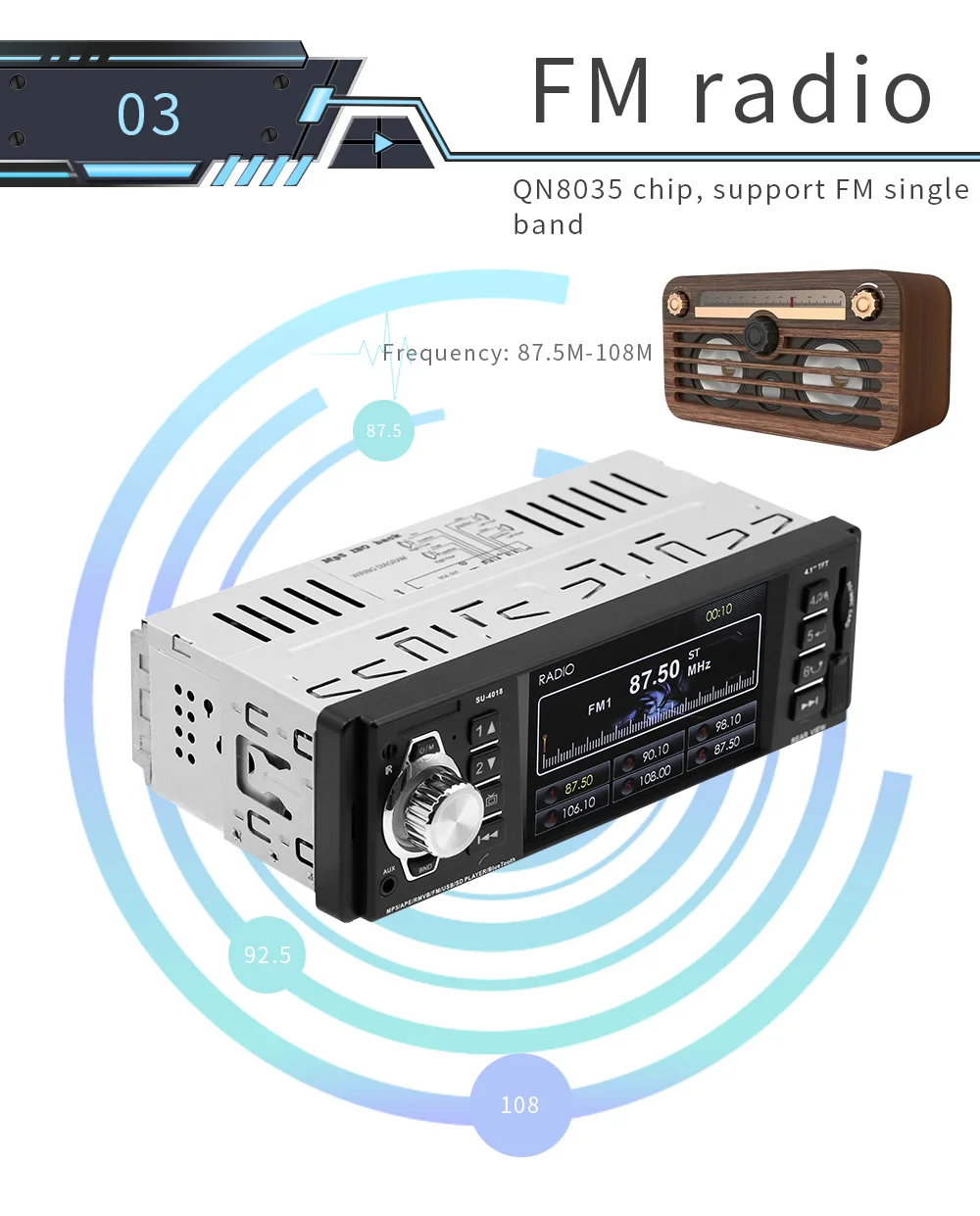 Автомагнитола 1Din MP5 мультимедийный плеер Поддержка Bluetooth Handsfree FM/AUX/UDisk карта воспроизведения заднего вида изображение дистанционное управление Авторадио