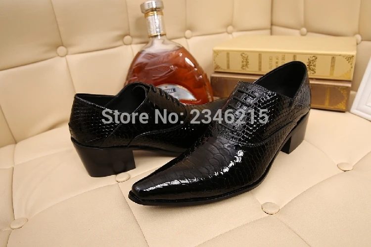 Chaussure homme; обувь из кожи аллигатора для мужчин; Мужская обувь из натуральной кожи; классические итальянские туфли на высоком каблуке с острым носком; брендовые оксфорды