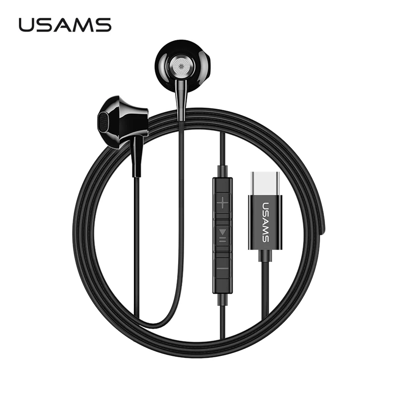 Наушники вкладыши USAMS Type C Hifi стерео гарнитура с микрофоном проводные наушники inear
