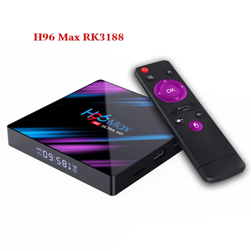 Новейший H96 MAX RK3318 ТВ бокс 2/16 ГБ 4/32 4/64 телеприставка Android 9 0 4K Смарт со светодиодной