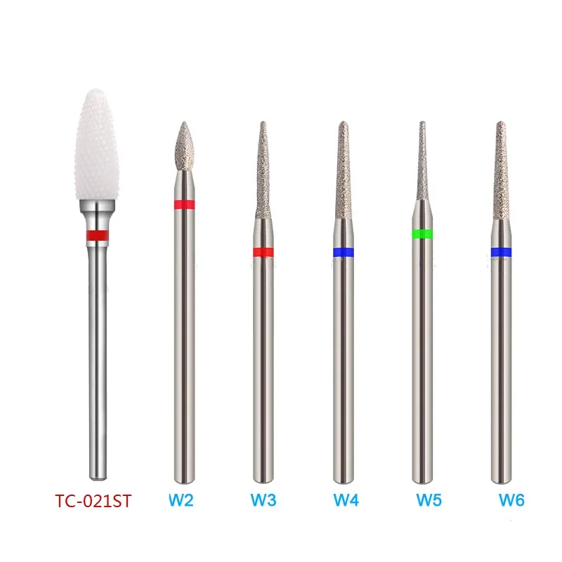 6 шт./компл. керамический сверло для ногтей набор фрезы маникюра нержавеющая