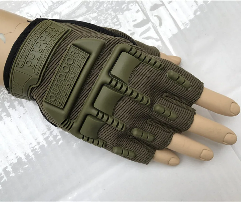Olive Green Уличные перчатки с полупальцами, военные армейские, тактические, охотничьи, камуфляжные, походные, для пеших прогулок, пейнтбола, для стрельбы, rekawiczki - Цвет: Olive Green