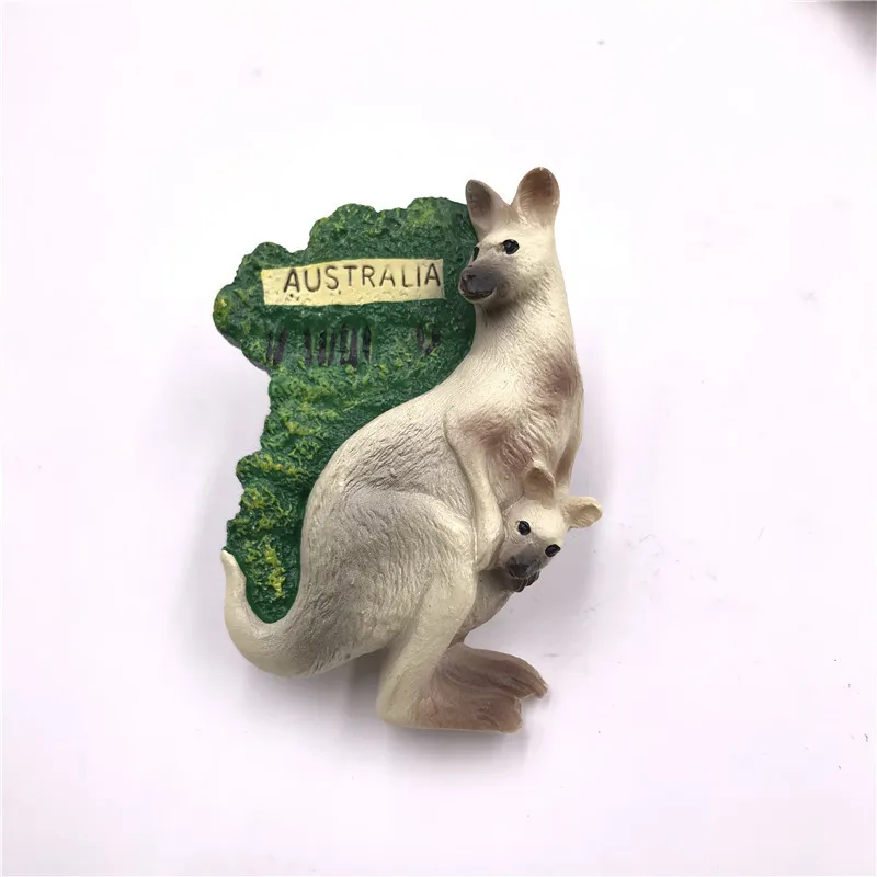 Australian kangaroo Магниты на холодильник из смолы, японская, тайская, Турецкая, Лондонский, Тауэрский мост, французские, триумфальные, строительные магнитные наклейки на холодильник - Цвет: Australian kangaroo