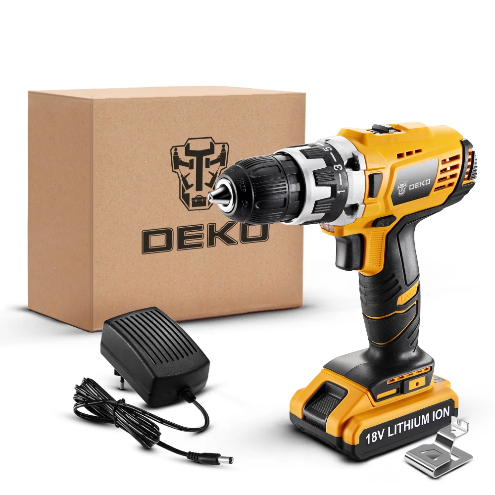 Беспроводная электрическая отвертка DEKO GCD18DU2 Миниатюрная дрель с литиевым