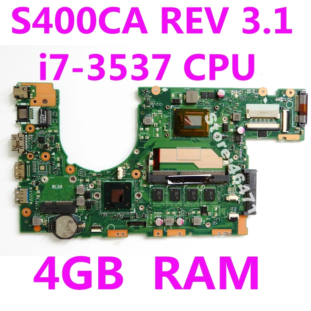 S400CA i7 3537 CPU 4G материнская плата REV3.1 для ASUS S500CA S400C ноутбука S400CA|Материнские платы