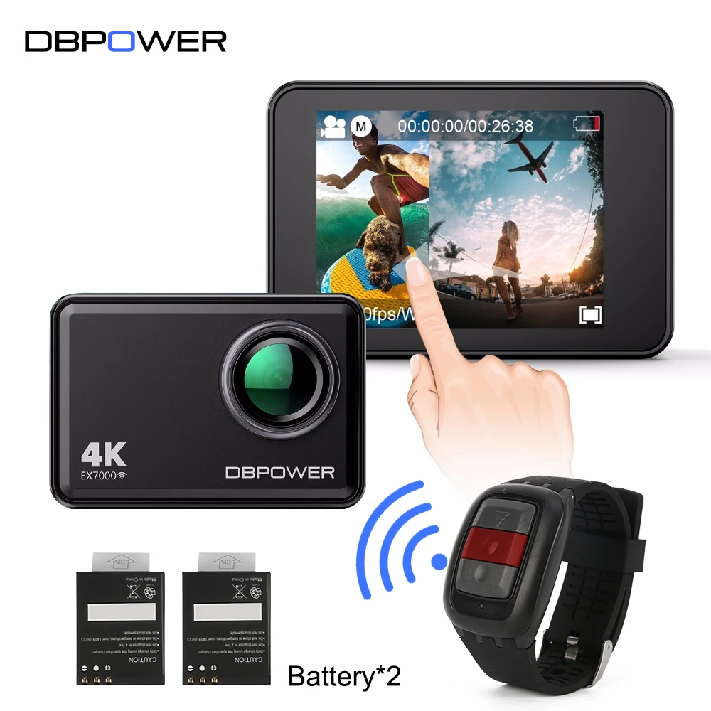 Dbpower ex7000 действие Камера 4 К шлем спорта Cam 2.0 &quotСенсорный экран Глава Видео
