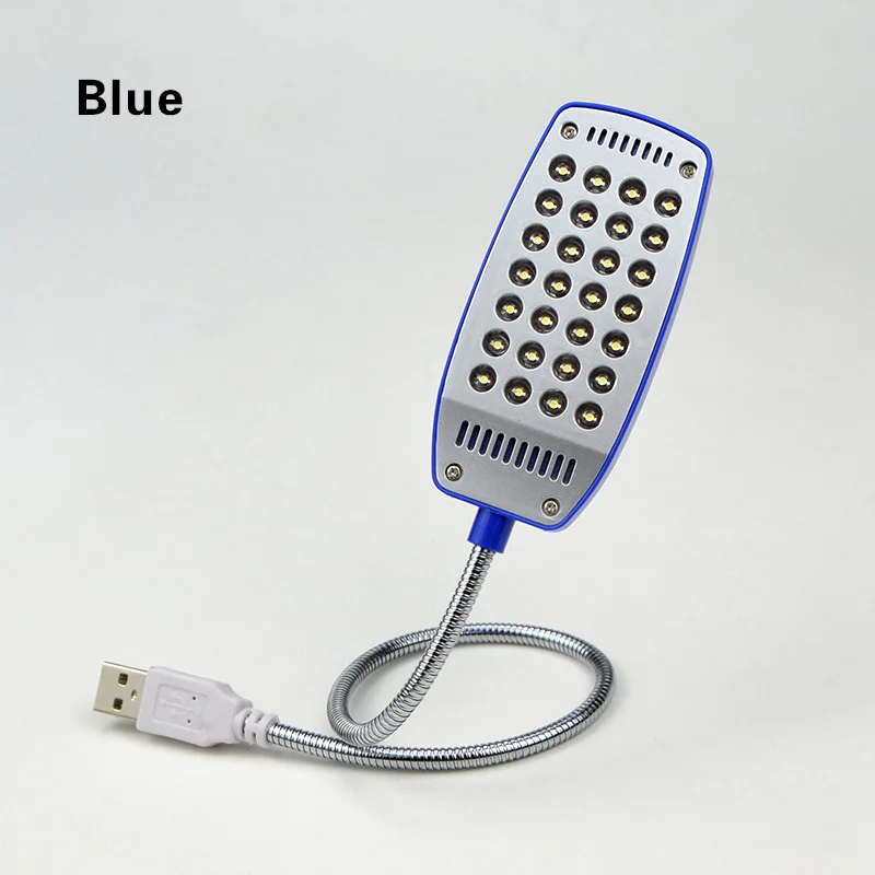 Plastic 28leds Blue Портативная настольная лампа USB, Светодиодный настольный светильник, Настольный светильник, регулируемый, гибкий, заряжаемый от ПК, внешний аккумулятор для ноутбука, для чтения, защита глаз - Цвет корпуса: Plastic 28leds Blue