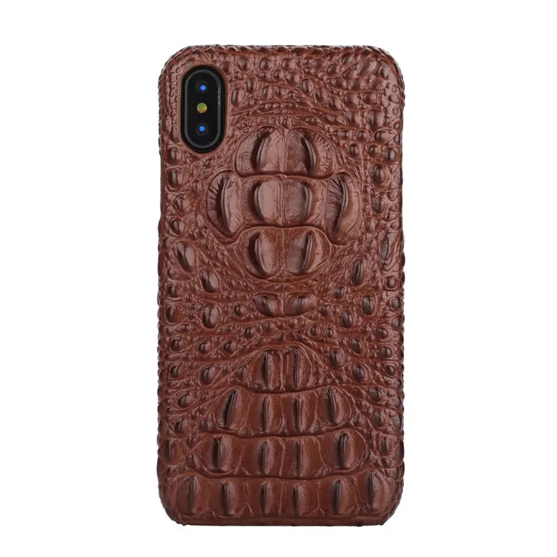 Luxury 3D Back Case For Apple iPhone X 10 Cover Genuine Leather Crocodile Head Phone Bags Cases 6 6S 7 8 PLUS | Мобильные телефоны