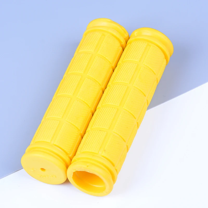 yellow 2 шт./лот, новинка, резиновые ручки на руль велосипеда, крышка BMX, MTB, горный велосипед, ручки, противоскользящие, велосипедные ручки, фиксированные части передач - Цвет: yellow