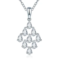 stock clearance fine 925 sterling silver teardrop pendant necklaces aaaaa cz cubic zirconia for girlfriend wedding jewelry gift