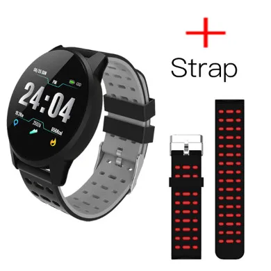 Gray Plus Strap LYKLY для мужчин и женщин Смарт-часы фитнес-трекер пульсометр кровяное давление кислородный монитор Будильник Напоминание умные часы спортивные часы - Цвет: Gray Plus Strap