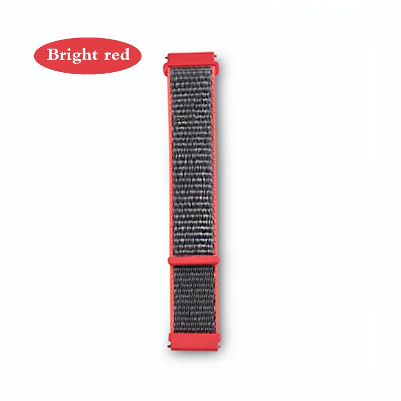 Bright red Спортивный нейлоновый ремешок для Xiaomi Amazfit ремешок Bip браслет huawei часы GT Honor Magic Huami Amazfit rhythm Stratos 2 band часы - Цвет: Bright red