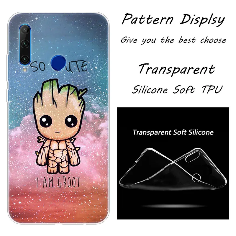 009 Популярный Мягкий силиконовый чехол для телефона We are Groot для huawei Honor 20 20i 10 9 8 Lite 8X 8C 8A 8S 7S 7A Pro View 20 Модный чехол - Цвет: 009