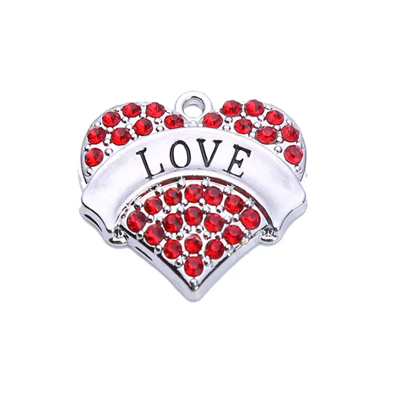 Female Jewelry Heart Pendant Romantic Feeling LOVE Written Sparkling Crystals Great Gift Choose Zinc Alloy Dropshipping | Украшения и