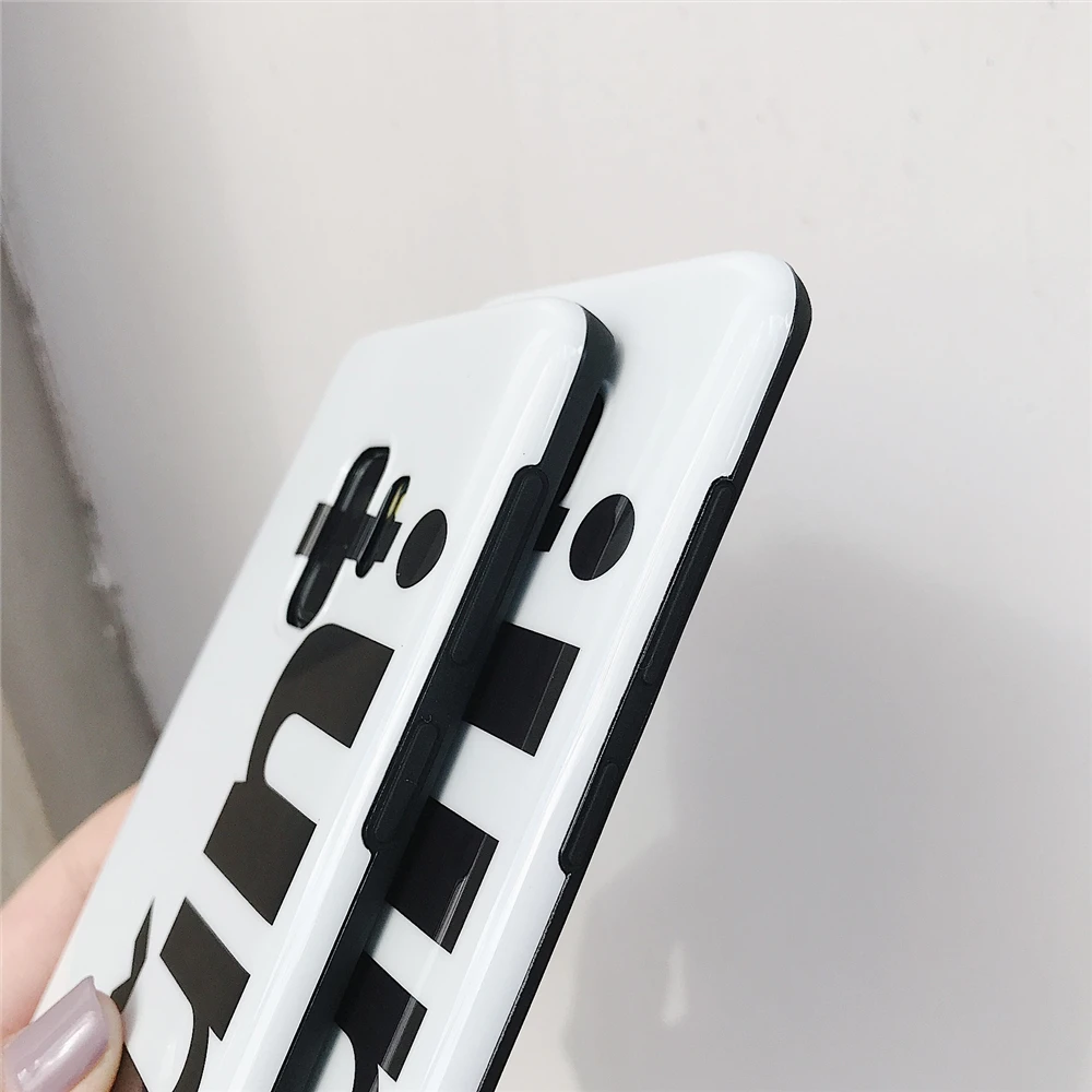 Роскошные модные простые английский белый чехол для телефона Samsung Galaxy S8 S9 S7 край
