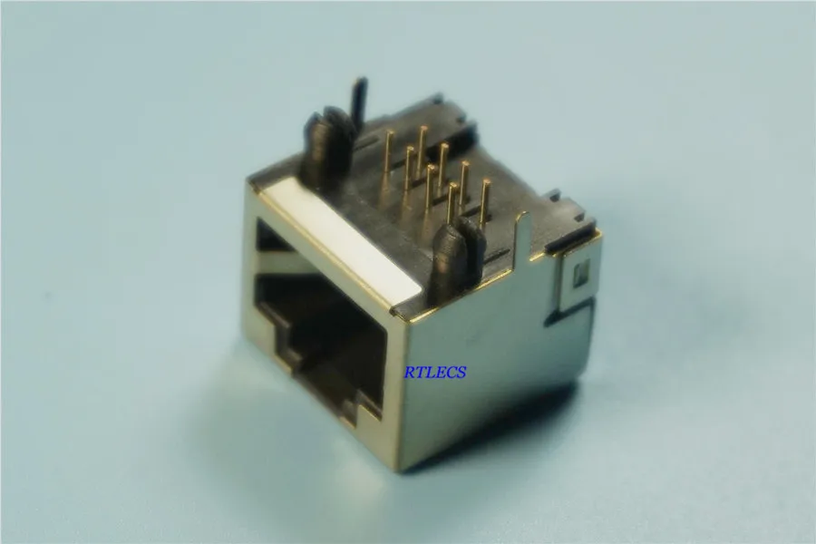 2 шт. RJ45 Однопортовый экранированный модульный разъем PCB 8P8C правый угол через
