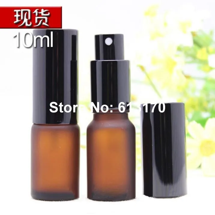 

10ML/CC Amber Glass Perfume Bottle with frosted Small parfum Pump Vials Spray Atomizer Sample Container Empty Refillable Bottles