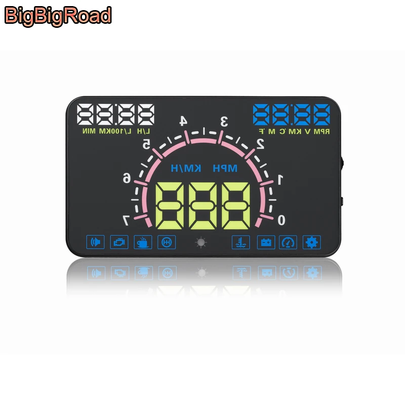 Проектор лобового стекла BigBigRoad автомобильный проектор на лобовое стекло OBD2 для
