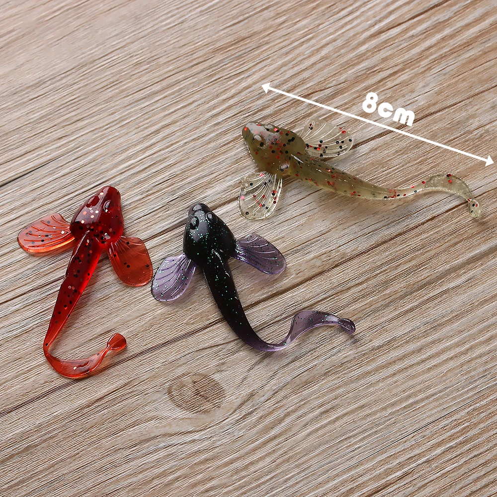 

6 Pcs/Set Artificial Silicone Fishing Bait Soft Lure Maggots bait 8cm 4.6g Fishing Tackle Bait Fishing Accessories
