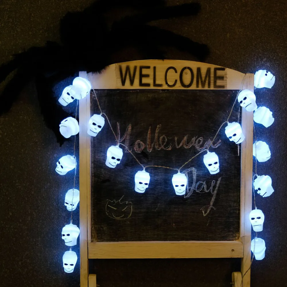 2 м 20 LED в форме черепа светодиодная гирлянда для вечеринки на Хэллоуин домашний