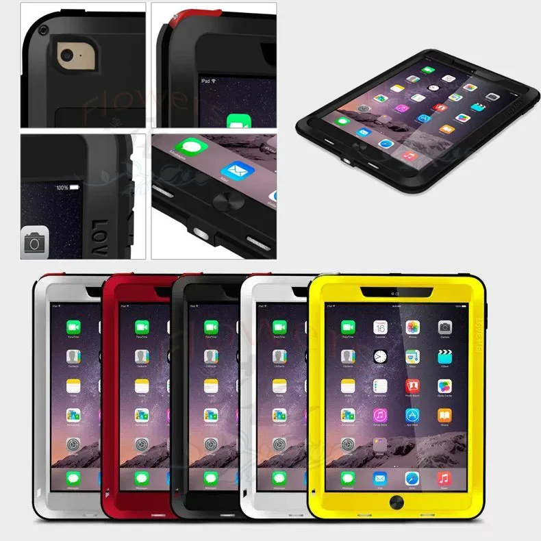 Love Mei life Waterproof / Shockproof Anti-knock Proof Alumium Cover Case Shell W/ Tempered Glass For Apple iPad Air 2 | Компьютеры и
