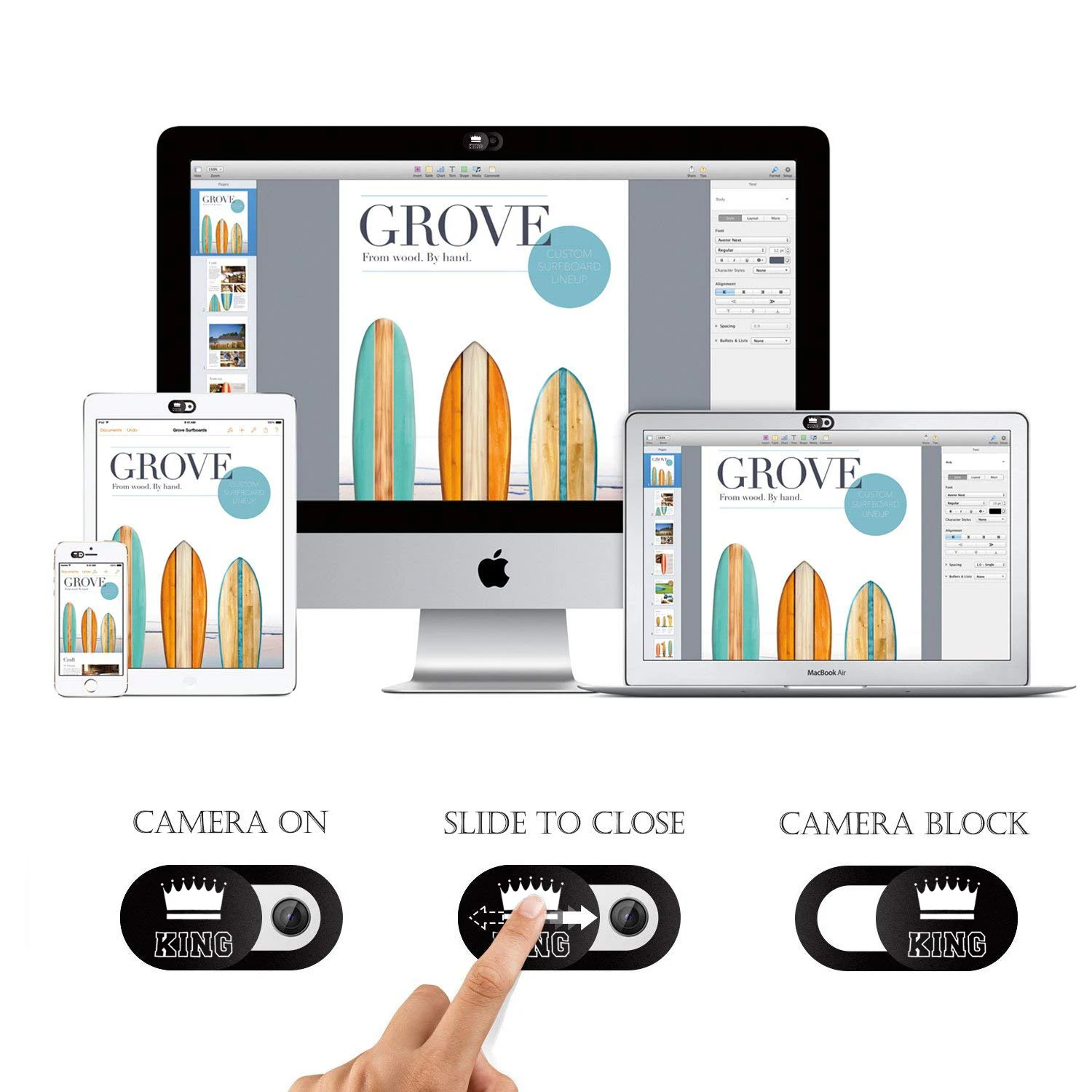 Влюбленные Король Королева веб камера крышка затвора Магнитный слайдер камеры