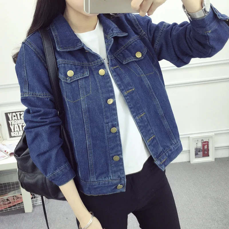 Big yards couture autumn wear cowboy short coat fat MM200 jin han edition younger sister easy QNS1105 | Женская одежда