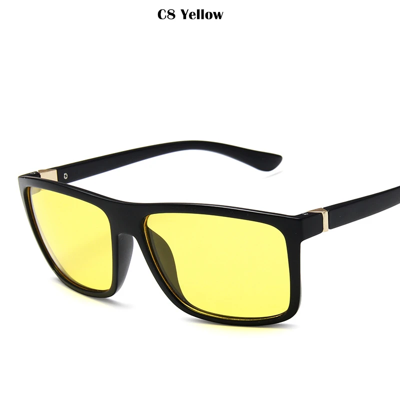 Yellow Модные солнцезащитные очки для вождения для мужчин, солнцезащитные очки для мужчин, роскошные брендовые Винтажные Солнцезащитные очки, Классические солнцезащитные очки, ретро очки - Цвет линз: Yellow